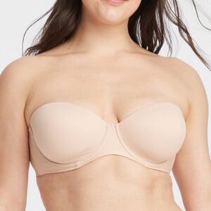 Women's Lightly Lined Strapless Bra - Auden™ , Beige 40C
